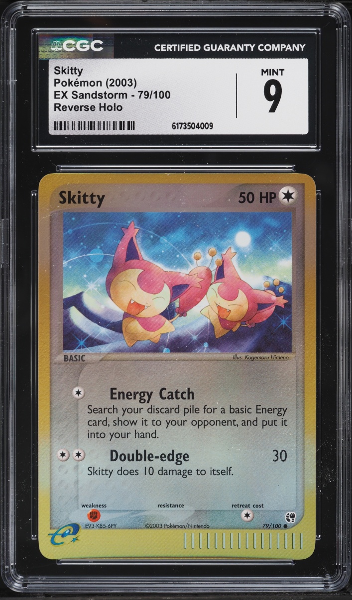 2003 Pokemon EX Sandstorm Reverse Holo Skitty #79 CGC 9 MINT