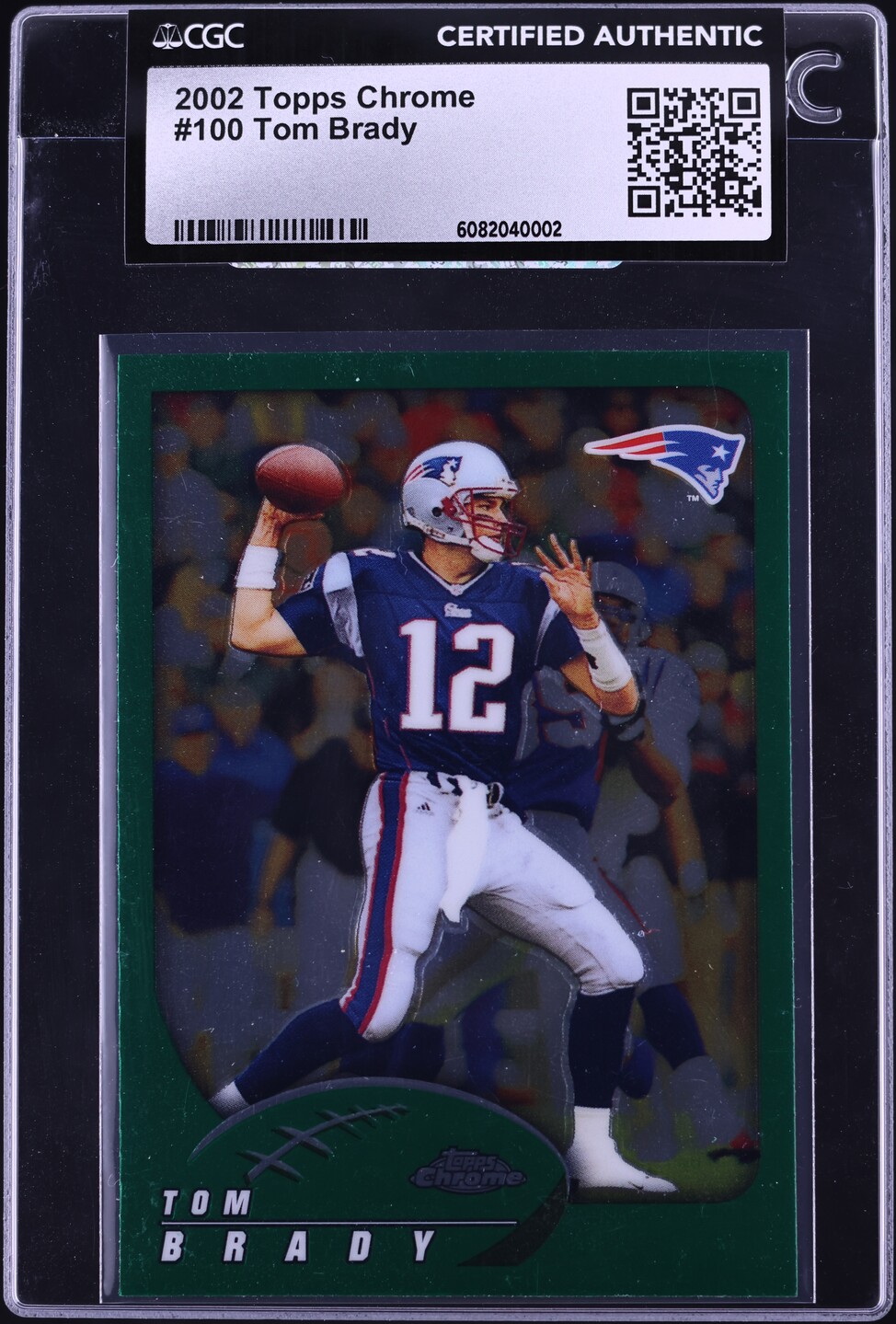 2002 Topps Chrome Tom Brady #100 CGC AUTH