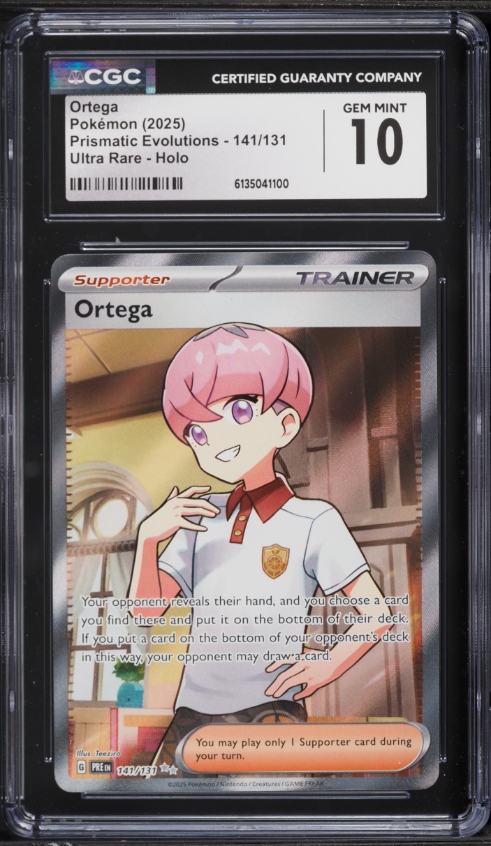 2025 Pokemon Scarlet & Violet Prismatic Evolutions Full Art Ortega #141 CGC 10 GEM MINT