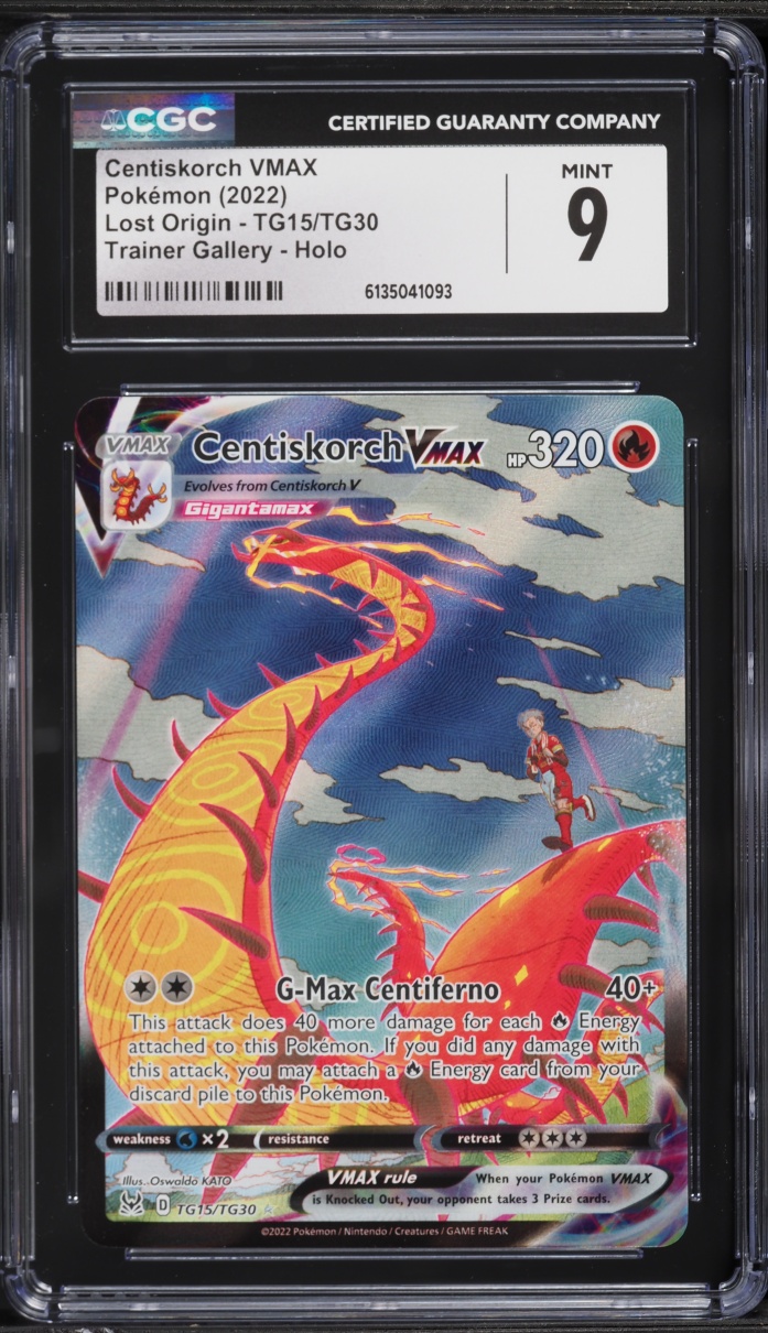 2022 Pokemon Sword & Shield Lost Origin CHR Centiskorch VMAX #TG15 CGC 9 MINT