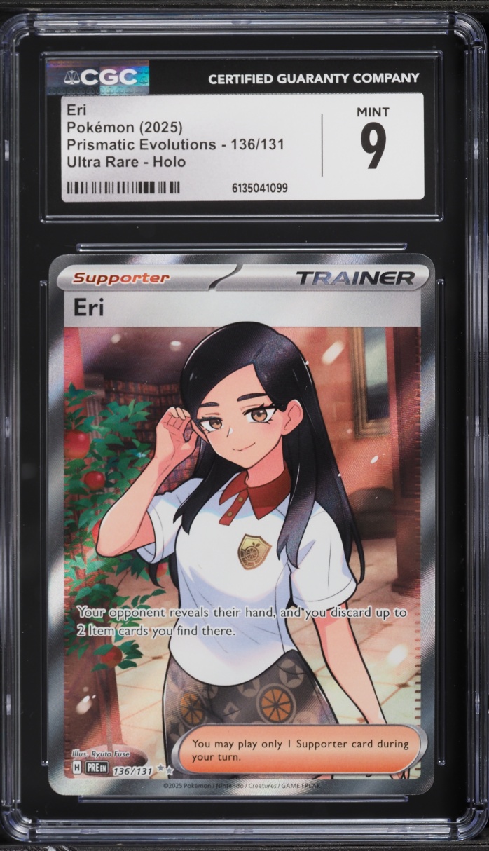 2025 Pokemon Scarlet & Violet Prismatic Evolutions Full Art Eri #136 CGC 9 MINT