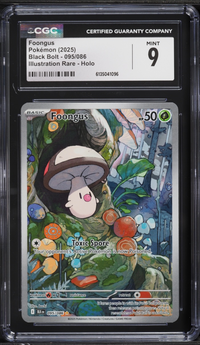 2025 Pokemon Scarlet & Violet Black Bolt IR Foongus #95 CGC 9 MINT