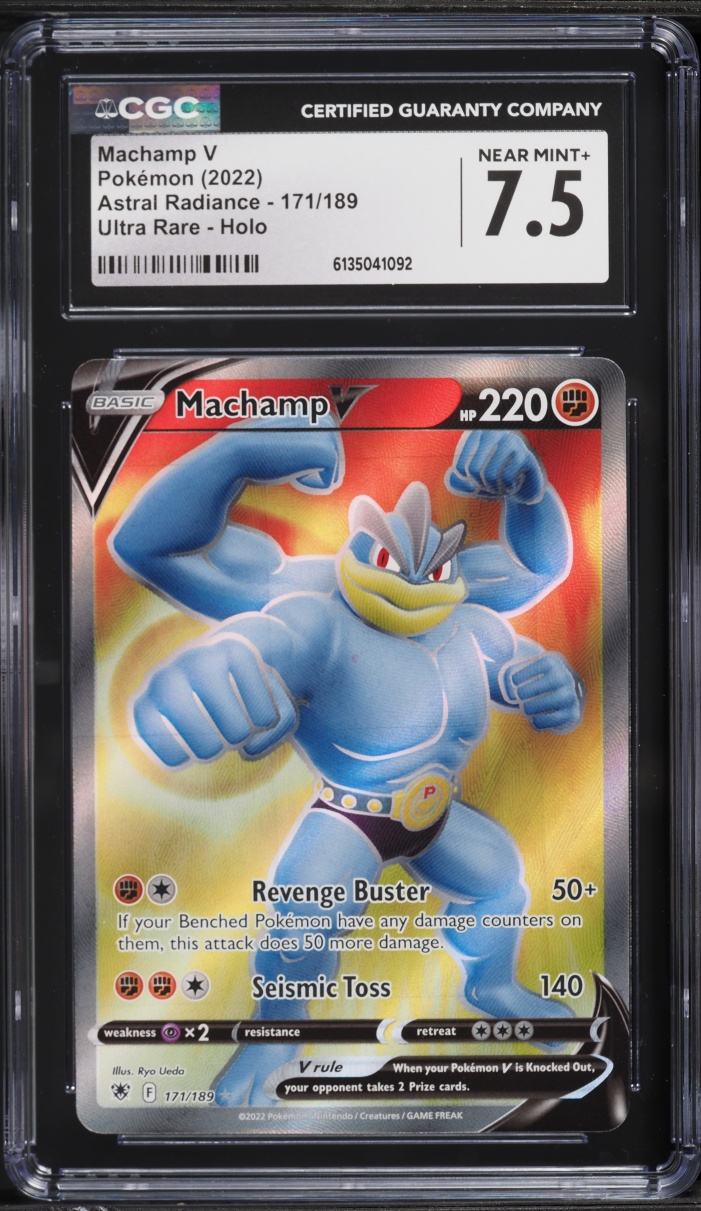 2022 Pokemon Sword & Shield Astral Radiance Full Art Machamp V #171 CGC 7.5 NRMT+