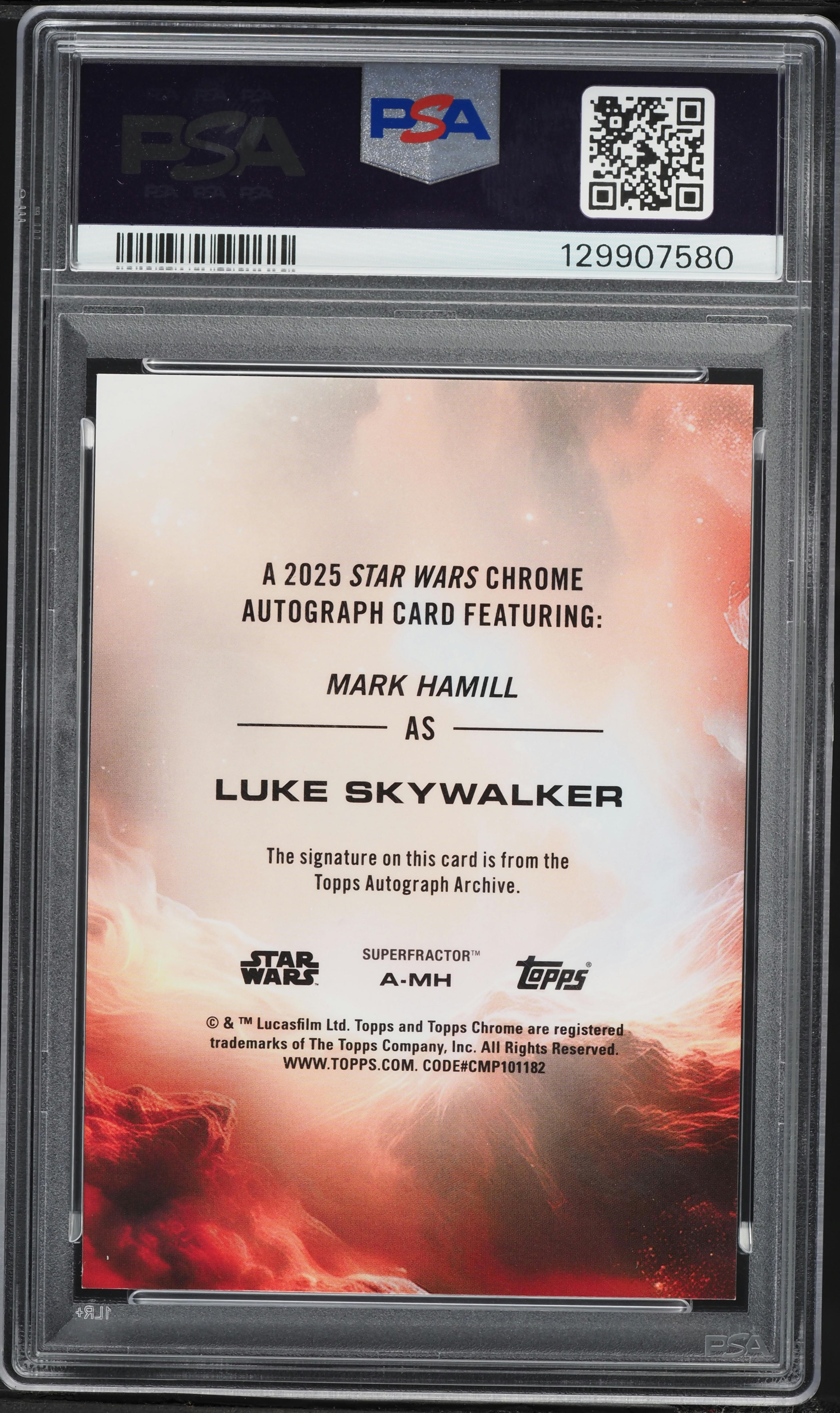 2025 Topps Chrome Star Wars Superfractor Luke Skywalker Mark