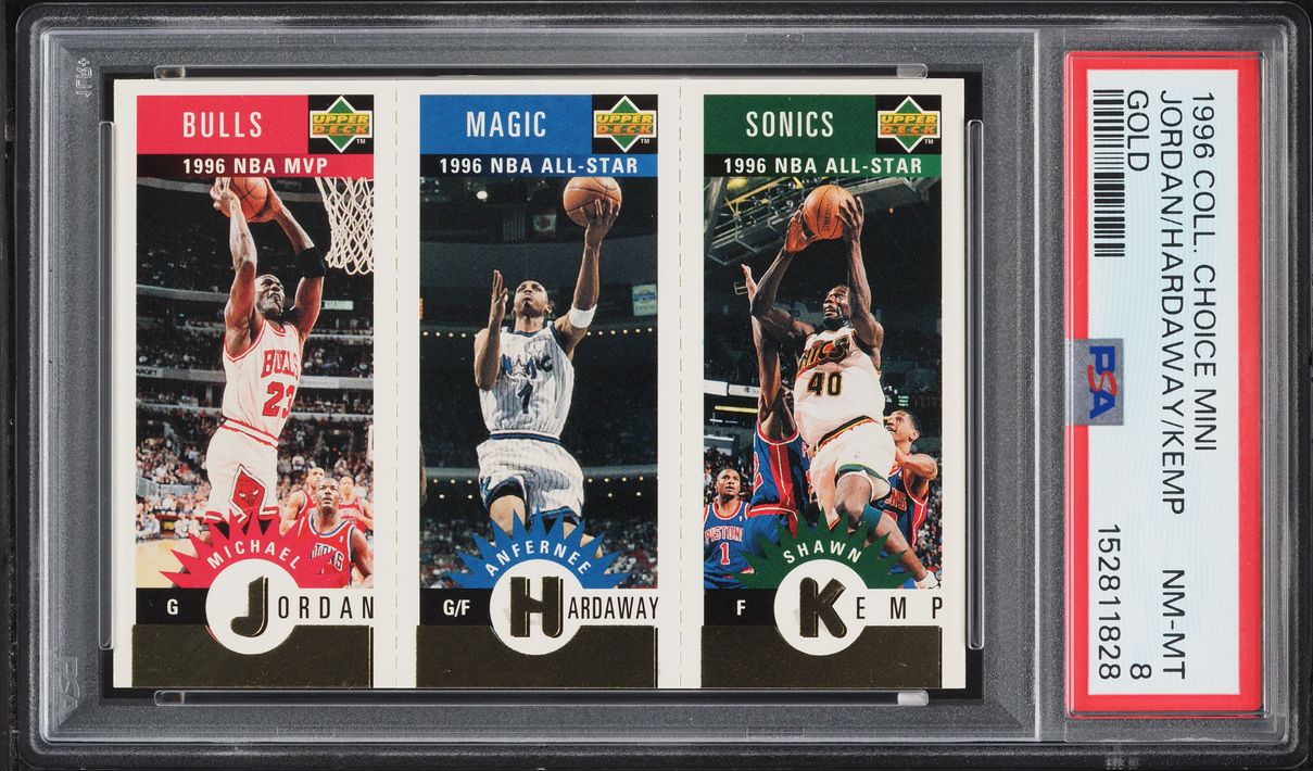1996 Collector's Choice Mini Gold Michael Jordan Anfernee Hardaway Shawn Kemp PSA 8 NM-MT