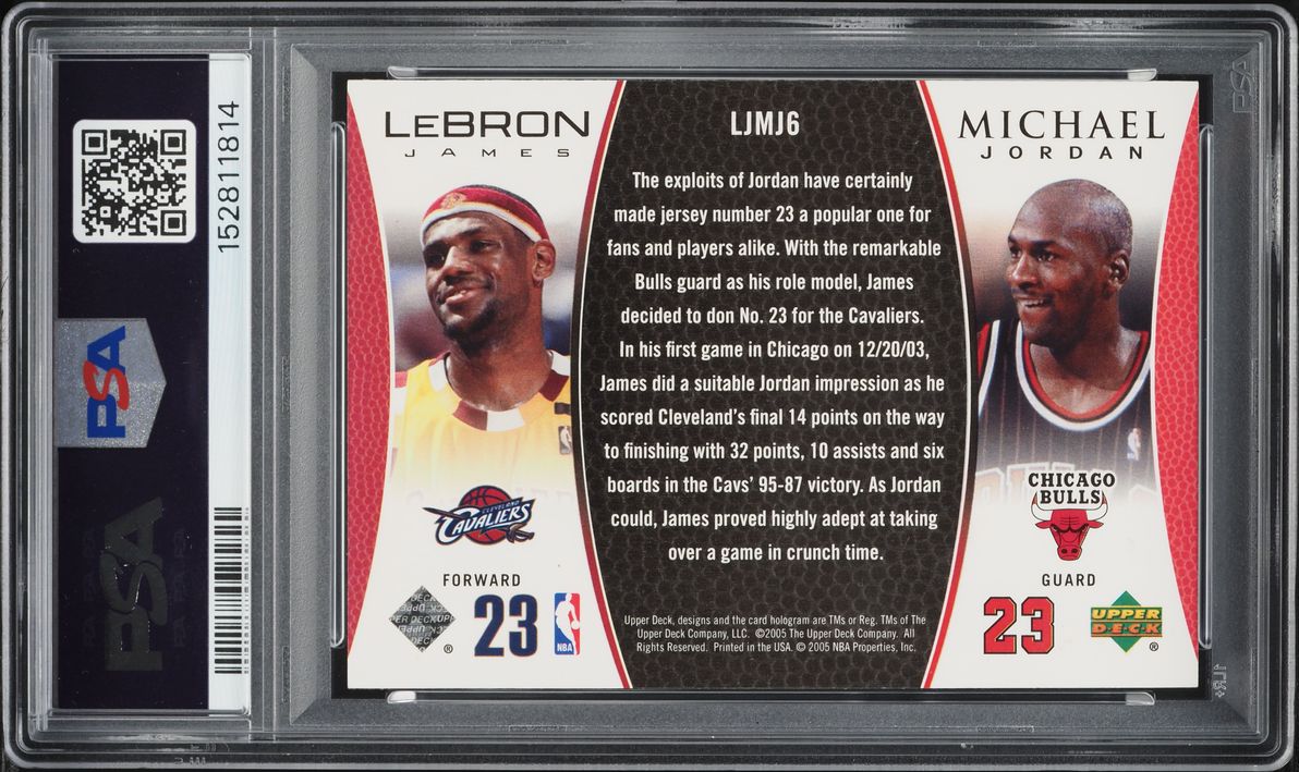 2005 Upper Deck Bonus Pack LeBron James Michael Jordan #LJMJ6 PSA 9 MINT
