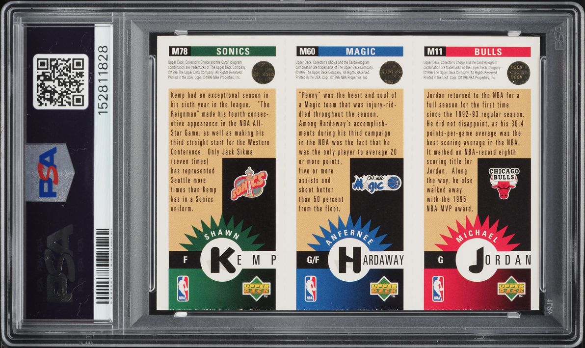 1996 Collector's Choice Mini Gold Michael Jordan Anfernee Hardaway Shawn Kemp PSA 8 NM-MT