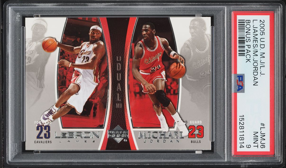 2005 Upper Deck Bonus Pack LeBron James Michael Jordan #LJMJ6 PSA 9 MINT