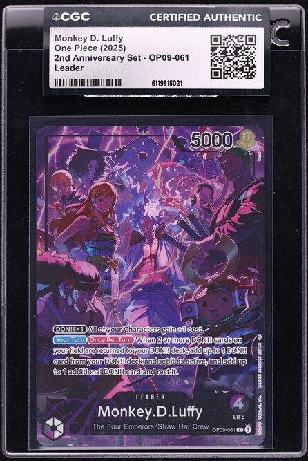 2025 One Piece Japanese 3rd Anniversary Set SR Nami #OP11-054 CGC