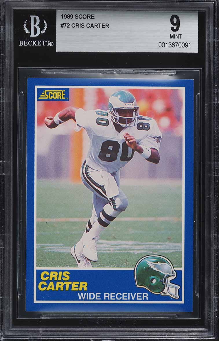 1989 Score Football Cris Carter ROOKIE #72 BGS 9 MINT