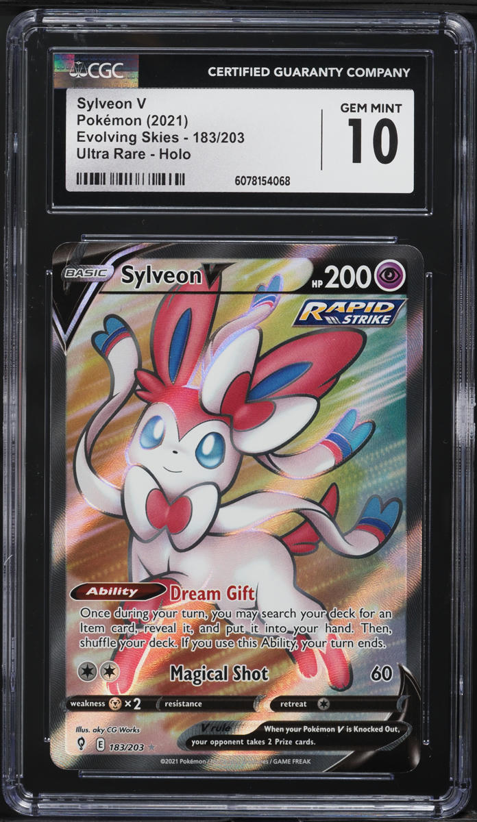 2021 Pokemon SWSH Evolving Skies Full Art Sylveon V #183 CGC 10 GEM MINT