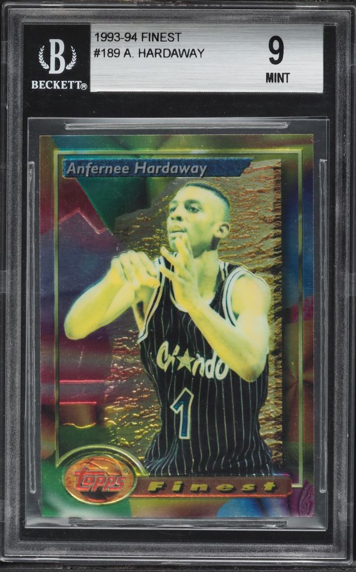 1993 Finest Basketball Anfernee Hardaway ROOKIE #189 BGS 9 MINT