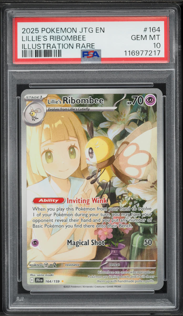 2025 Pokemon Scarlet & Violet Journey Together IR Lillie's Ribombee #164 PSA 10 GEM MINT