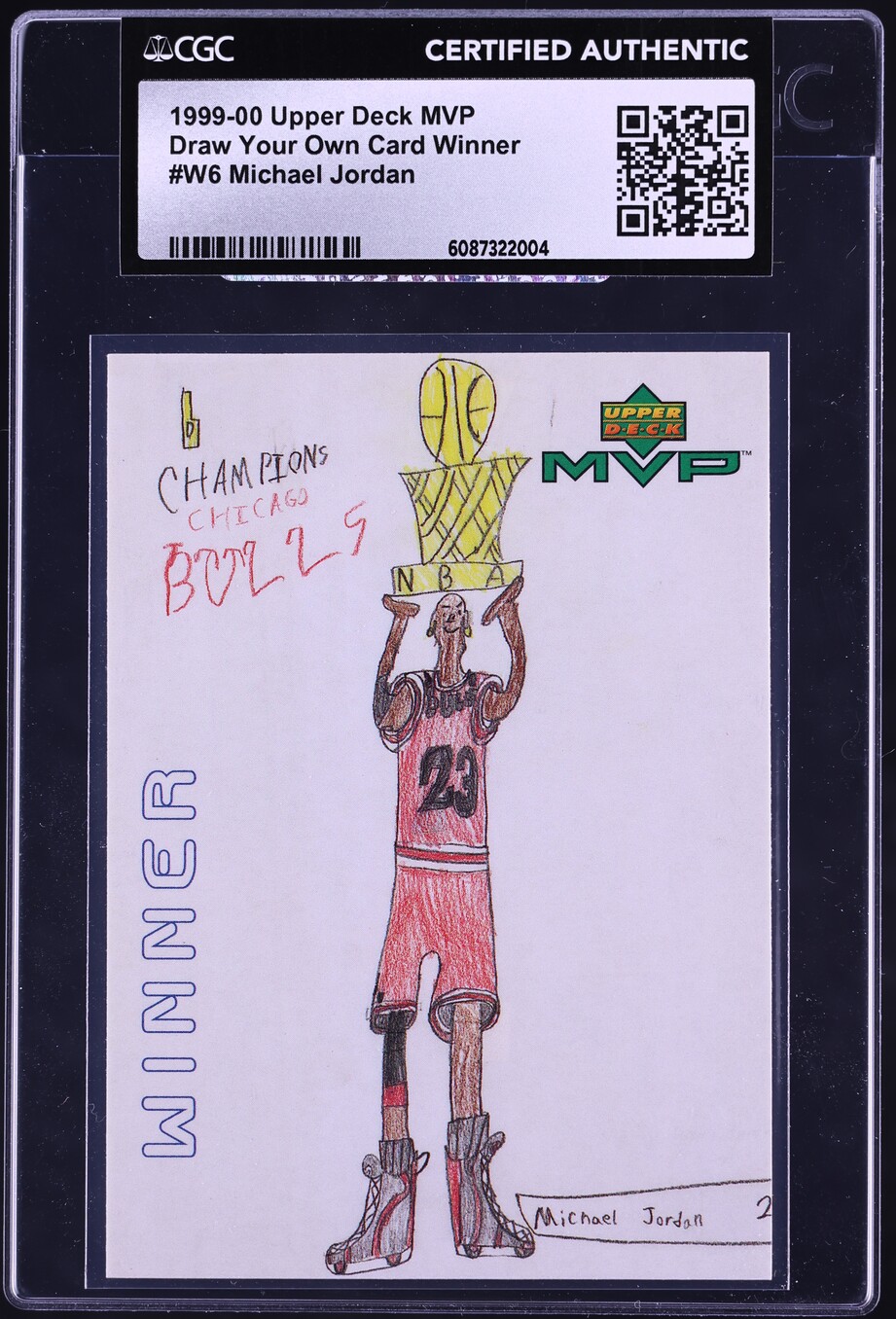 1999 Upper Deck MVP Draw Your Own Card Winner Michael Jordan #W6 CGC ...