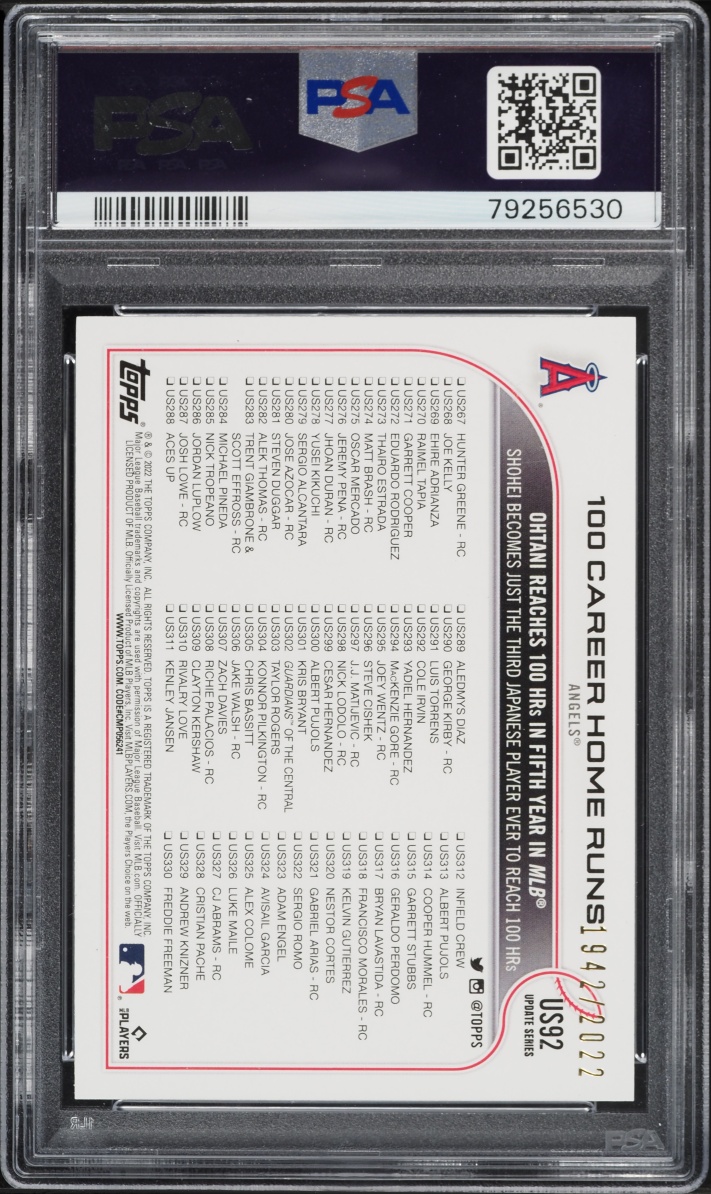 2022 Topps Update Gold Shohei Ohtani /2022 #US92 PSA 10 GEM MINT
