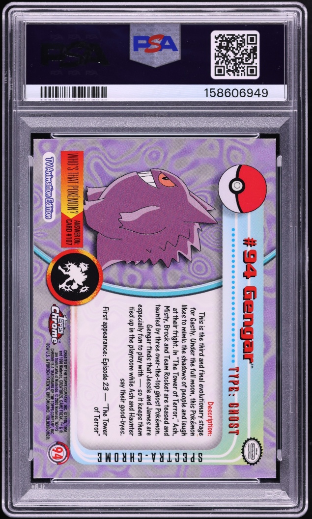 2000 Topps Chrome Pokemon Series 2 Spectra Gengar #94 PSA 10 GEM MINT