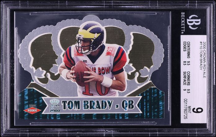 2000 Pacific Football Tom Brady ROOKIE #403 BGS 8 NM-MT on