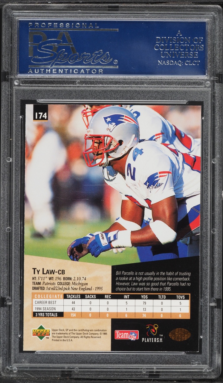 1995 SP Football Ty Law ROOKIE #174 PSA 9 MINT