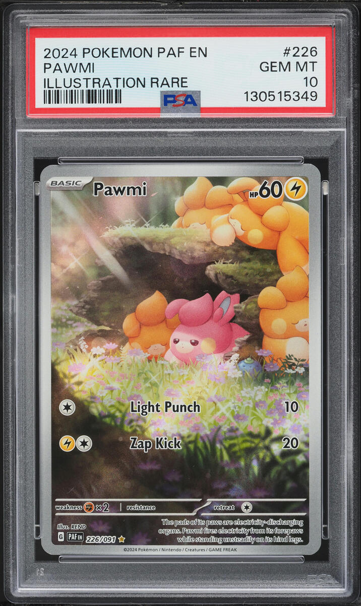 2024 Pokemon Scarlet & Violet Paldean Fates IR Pawmi #226 PSA 10 GEM MINT