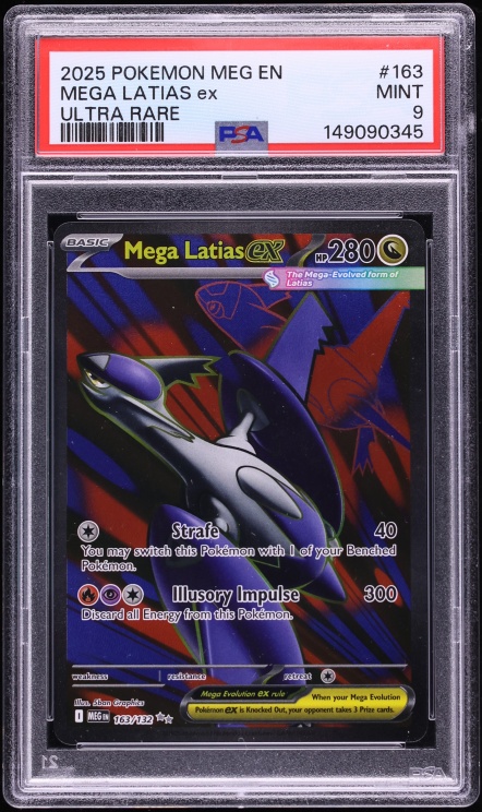 2025 Pokemon Mega Evolution Full Art Mega Latias EX #163 PSA 9 MINT