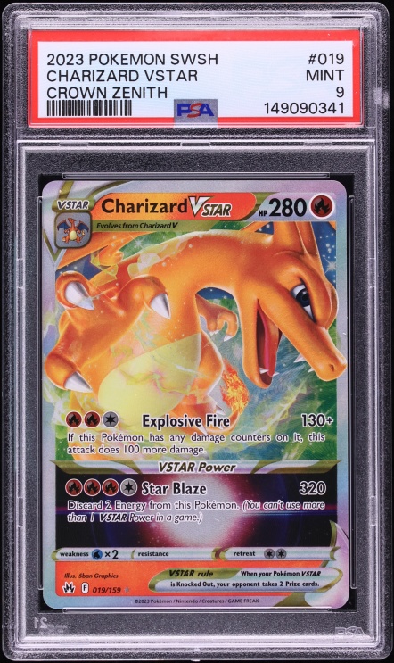 2023 Pokemon Sword & Shield Crown Zenith Holo Charizard VSTAR #19 PSA 9 MINT