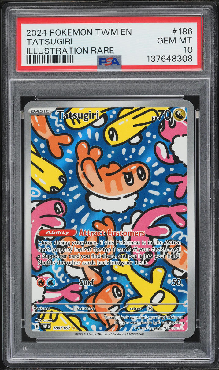 2024 Pokemon Scarlet & Violet Twilight Masquerade IR Tatsugiri #186 PSA 10 GEM MINT
