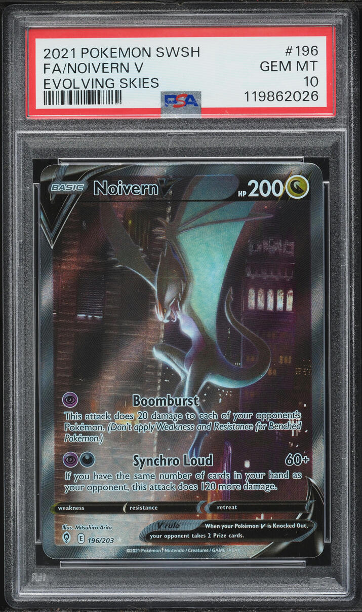 2021 Pokemon Sword & Shield Evolving Skies Alt Art Noivern V #196 PSA 10 GEM MINT