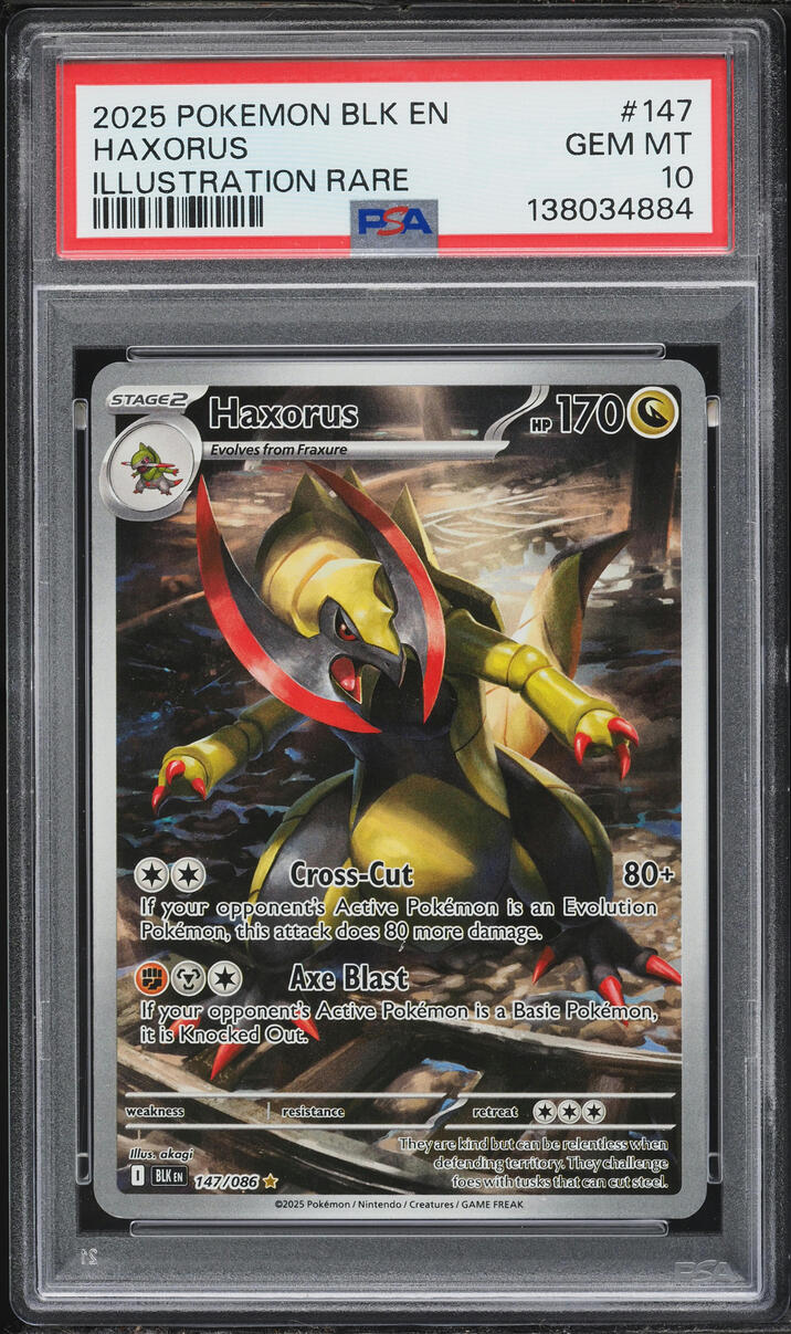 2025 Pokemon Scarlet & Violet Black Bolt IR Haxorus #147 PSA 10 GEM MINT