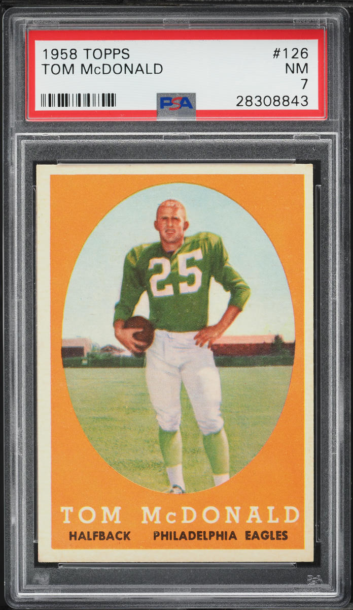 1958 Topps Football Tom McDonald #126 PSA 7 NRMT