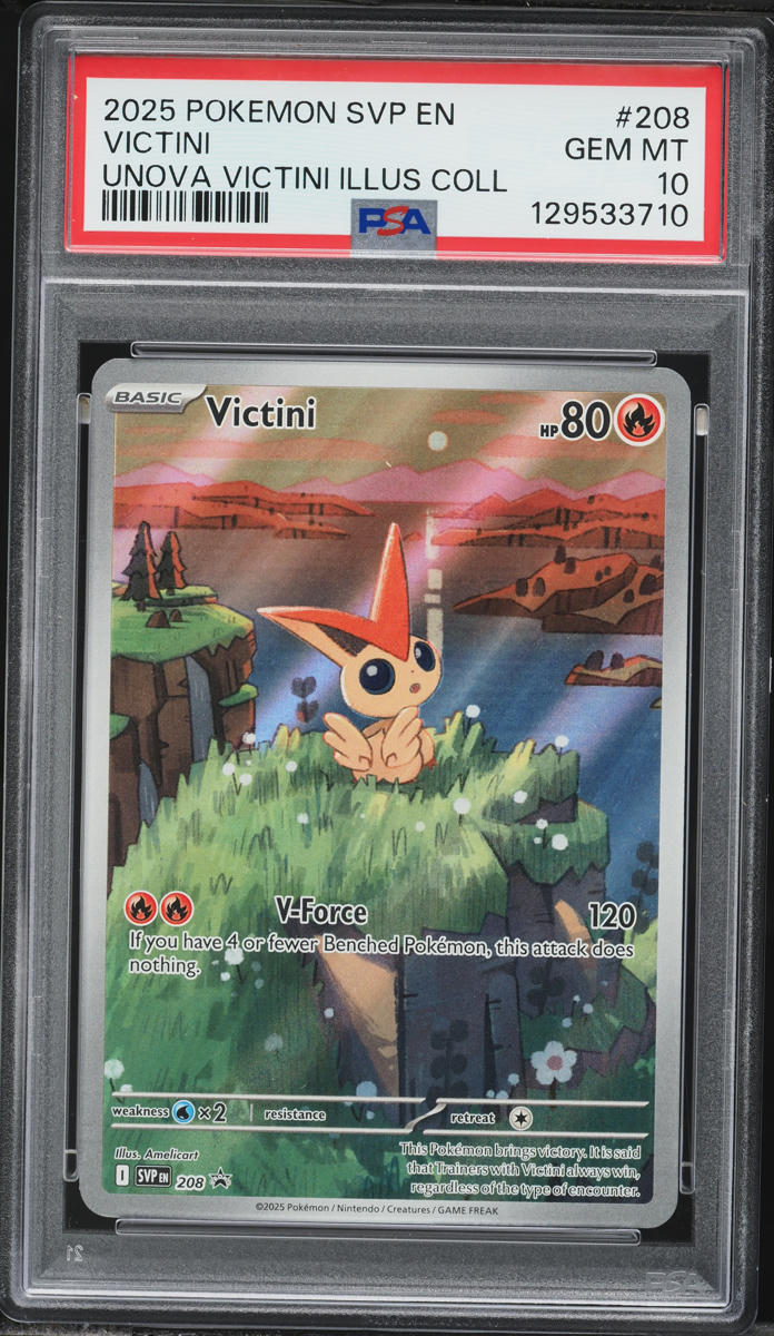 2025 Pokemon Scarlet & Violet Promo Unova Illustration Full Art Victini #208 PSA 10 GEM MINT