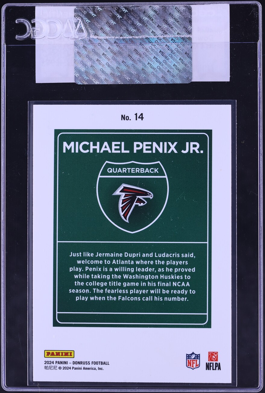 2024 Donruss Downtown Michael Penix Jr. ROOKIE #14 CGC AUTH