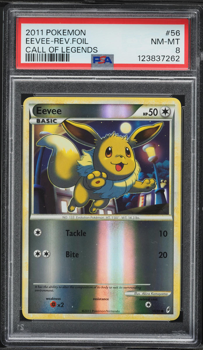 2011 Pokemon Call Of Legends Reverse Holo Eevee #56 PSA 8 NM-MT