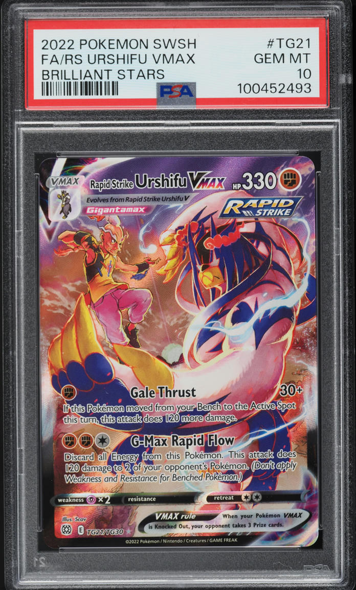 2022 Pokemon SWSH Brilliant Stars Rapid Strike Urshifu VMAX #TG21 PSA 10 GEM
