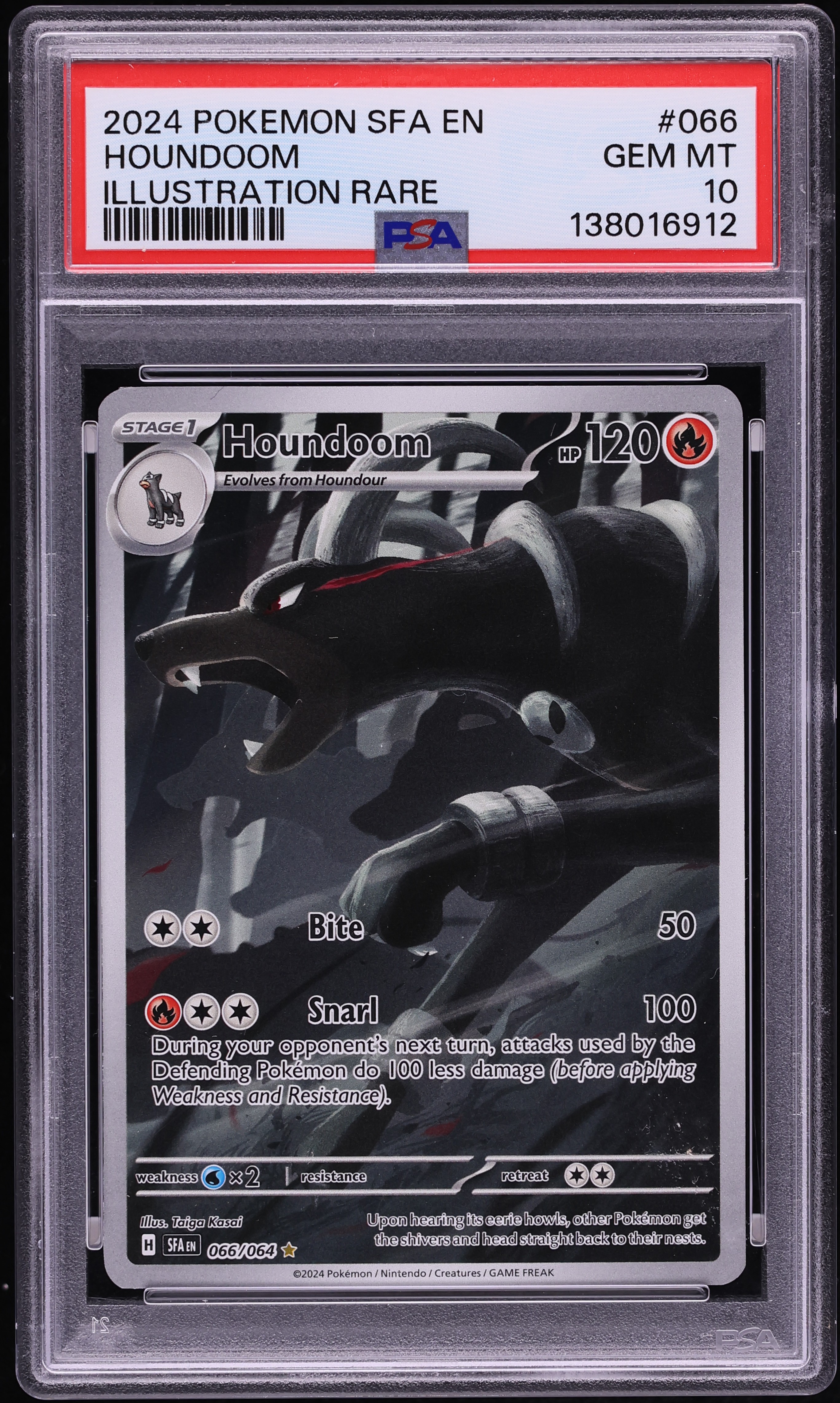 2024 Pokemon Scarlet & Violet Shrouded Fable IR Houndoom #66 PSA 10 GEM MINT