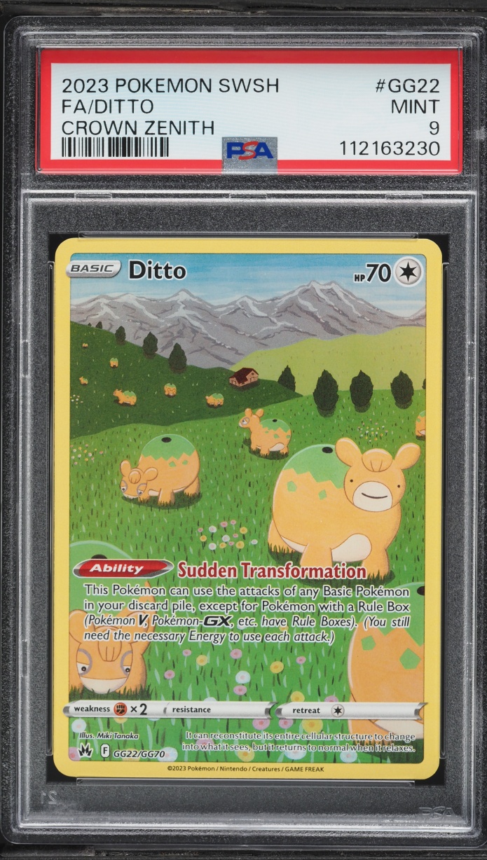 2023 Pokemon Sword & Shield Crown Zenith Full Art Ditto #GG22 PSA 9 MINT