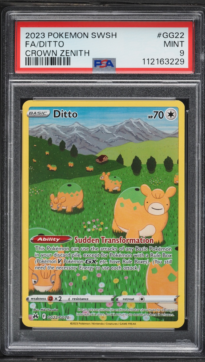 2023 Pokemon Sword & Shield Crown Zenith Full Art Ditto #GG22 PSA 9 MINT