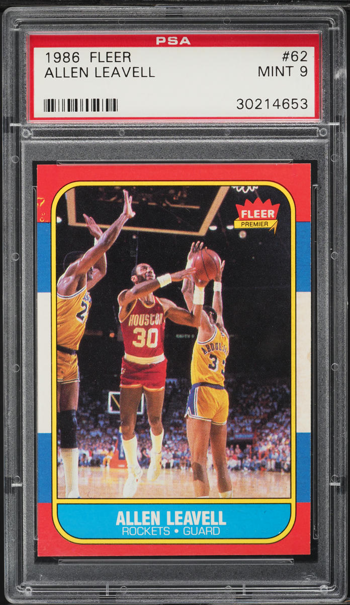 1986 Fleer Basketball Allen Leavell #62 PSA 9 MINT
