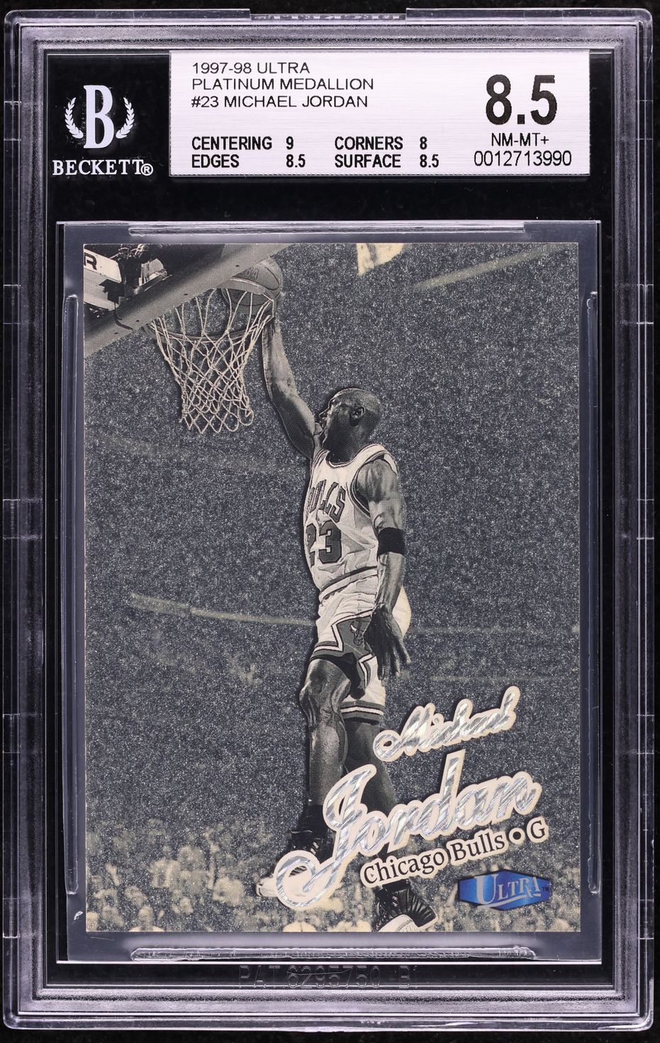 1997 Ultra Platinum Medallion Michael Jordan /100 #23P BGS 8.5 NM-MT+