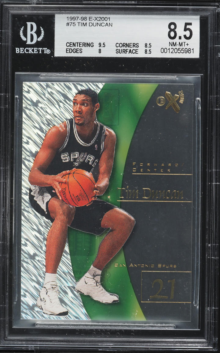 1997 Skybox E-X2001 Tim Duncan ROOKIE #75 BGS 8.5 NM-MT+