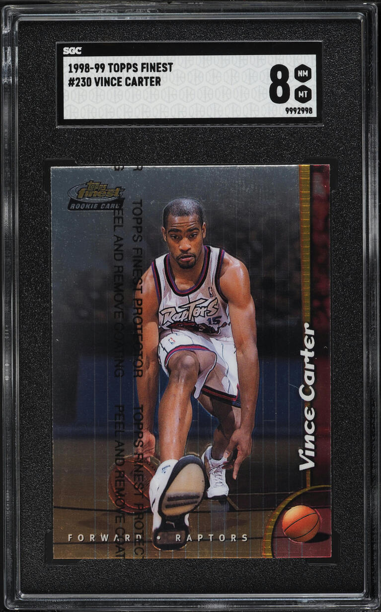 1998 Finest Basketball w/ Coating Vince Carter ROOKIE #230 SGC 8 NM-MT