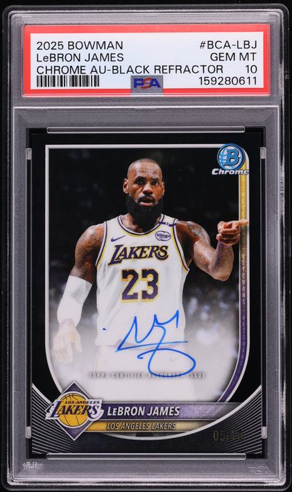 2025 Bowman Chrome Black Refractor LeBron James AUTO /10 #BCA-LBJ
