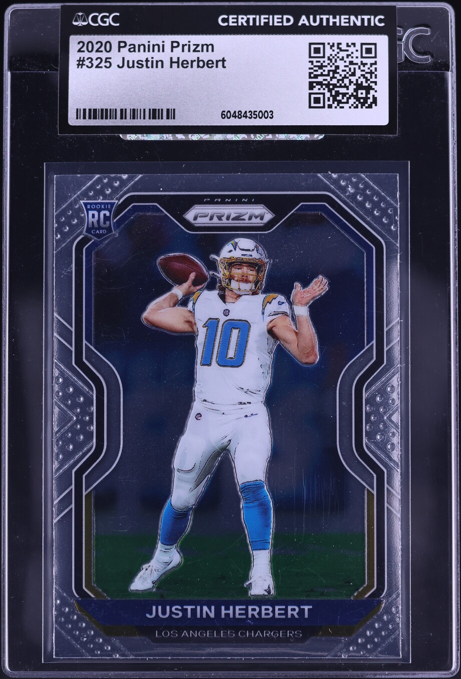 2020 Panini Prizm Justin Herbert ROOKIE #325 CGC AUTH