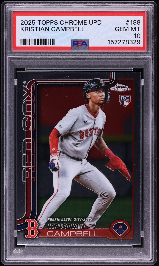 2025 Topps Chrome Update Kristian Campbell ROOKIE #188 PSA 10 GEM MINT