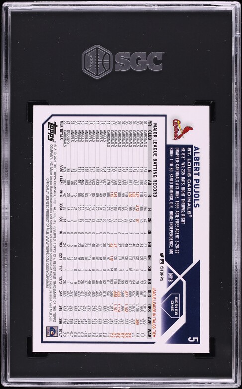 2023 Topps Albert Pujols #5 SGC 10 GEM MINT