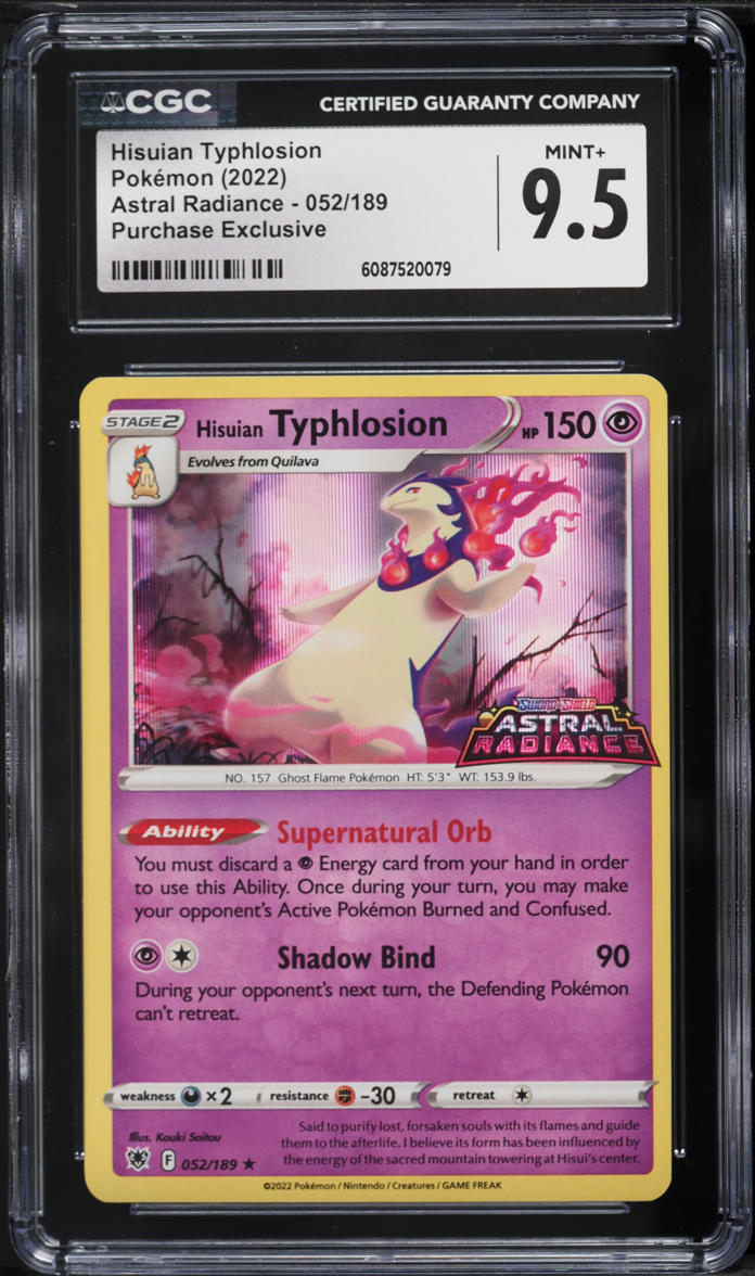 2022 Pokemon Sword & Shield Astral Radiance Purchase Exclusive Hisuian Typhlosion #52 CGC 9.5