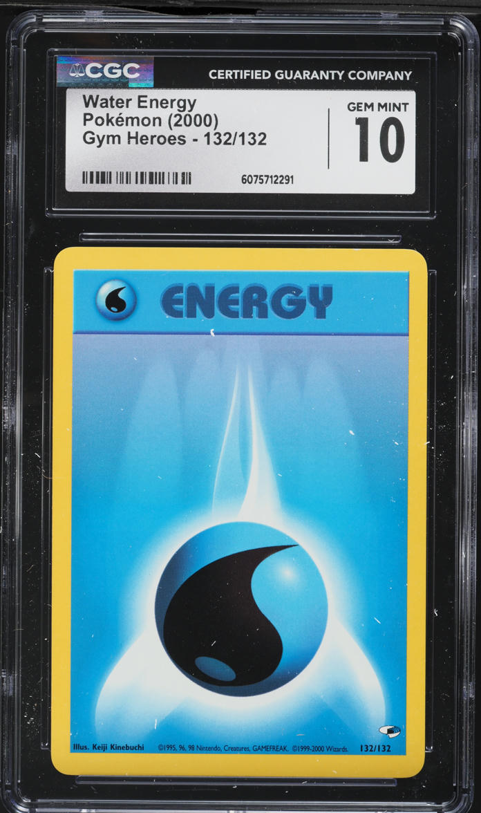 2000 Pokemon Gym Heroes Water Energy #132 CGC 10 GEM MINT