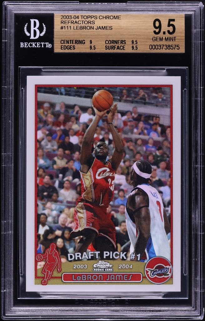 2003 Topps Chrome Refractor LeBron James ROOKIE #111 BGS 9.5 GEM MINT