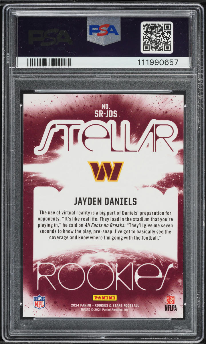 2024 Panini Rookies & Stars Stellar Red Plaid Jayden Daniels ROOKIE PSA 8 NM-MT