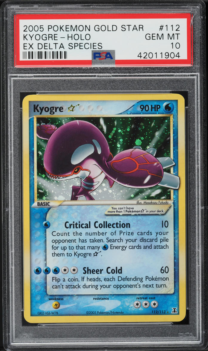 2005 Pokemon EX Delta Species Holo Kyogre Gold Star #112 PSA 10 GEM MINT