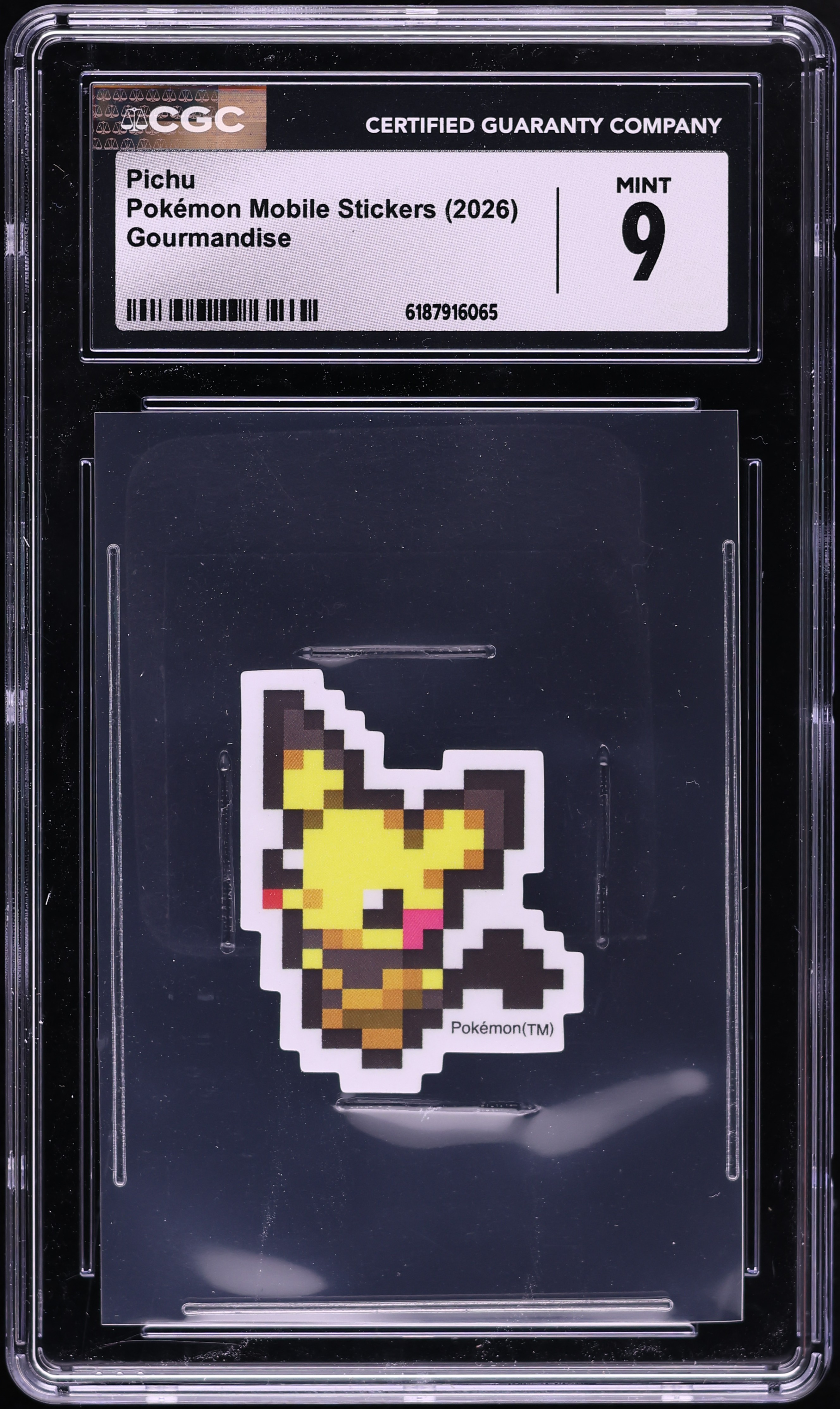 2026 Pokemon Gourmandise Mobile Stickers Pichu CGC 9 MINT
